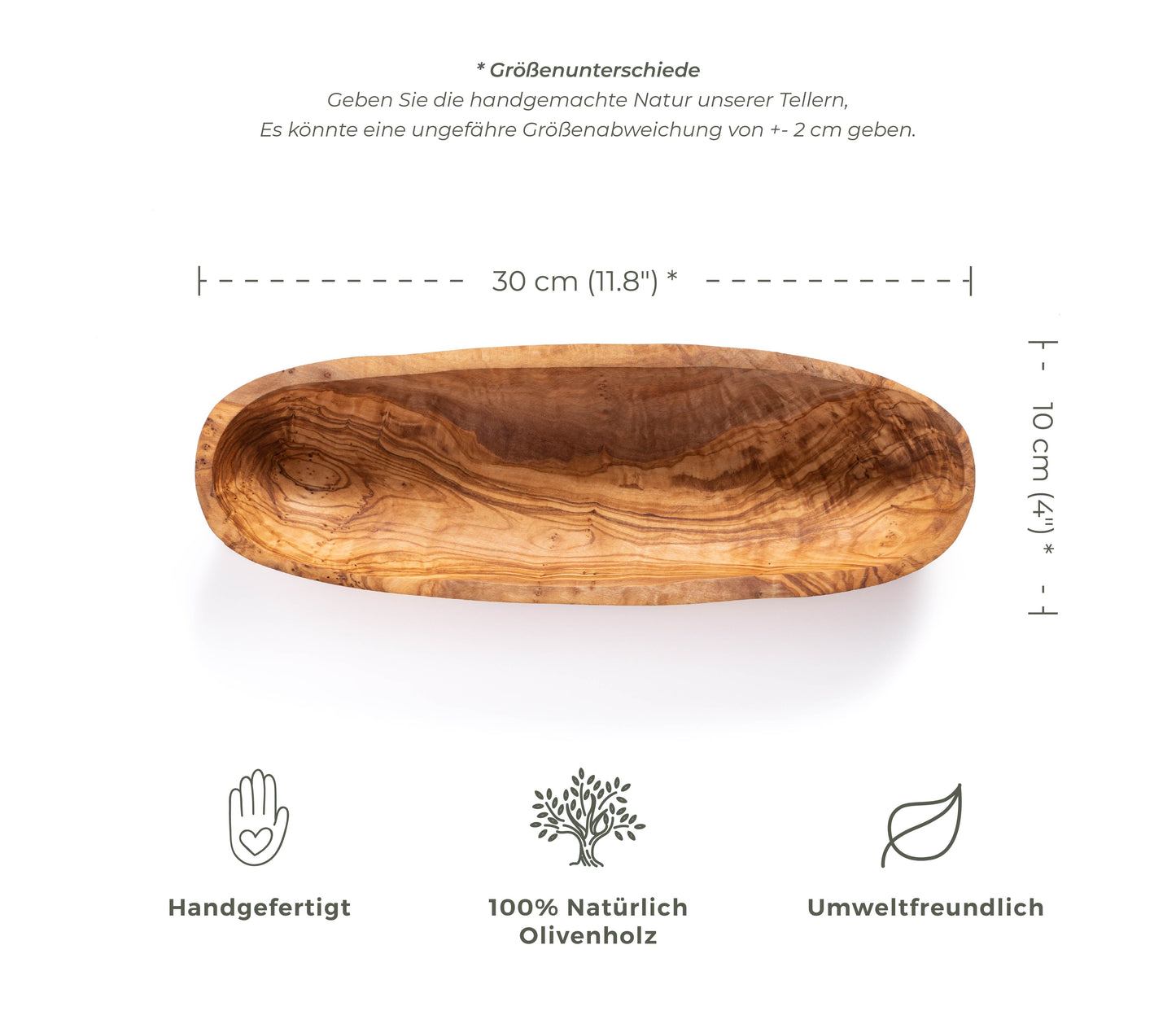 Olivenholz - Brot- und Obstservierplatte