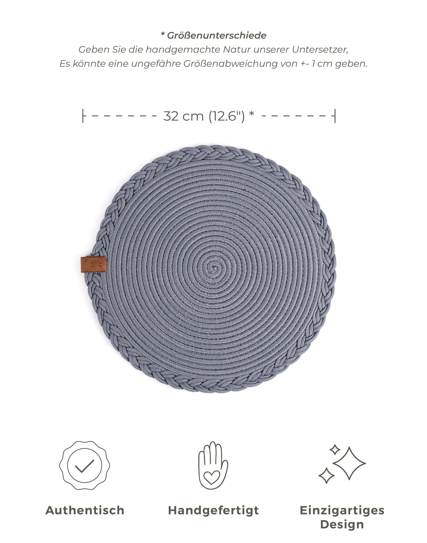 Round Grey Placemat- 32cm