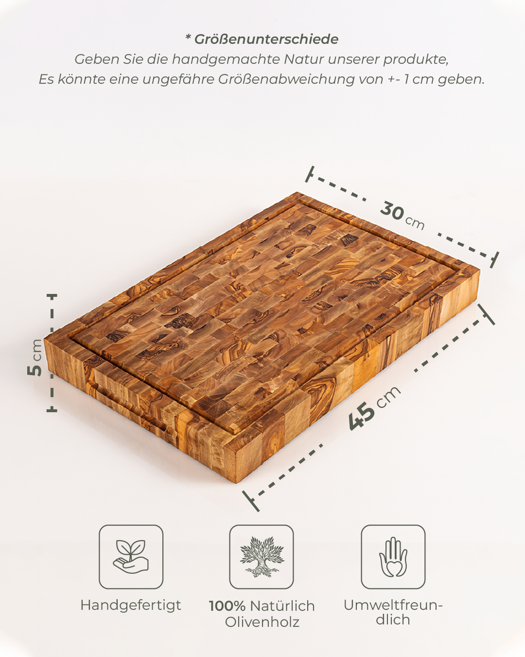 Olivier – Mosaik-Schneidebrett aus Olivenholz