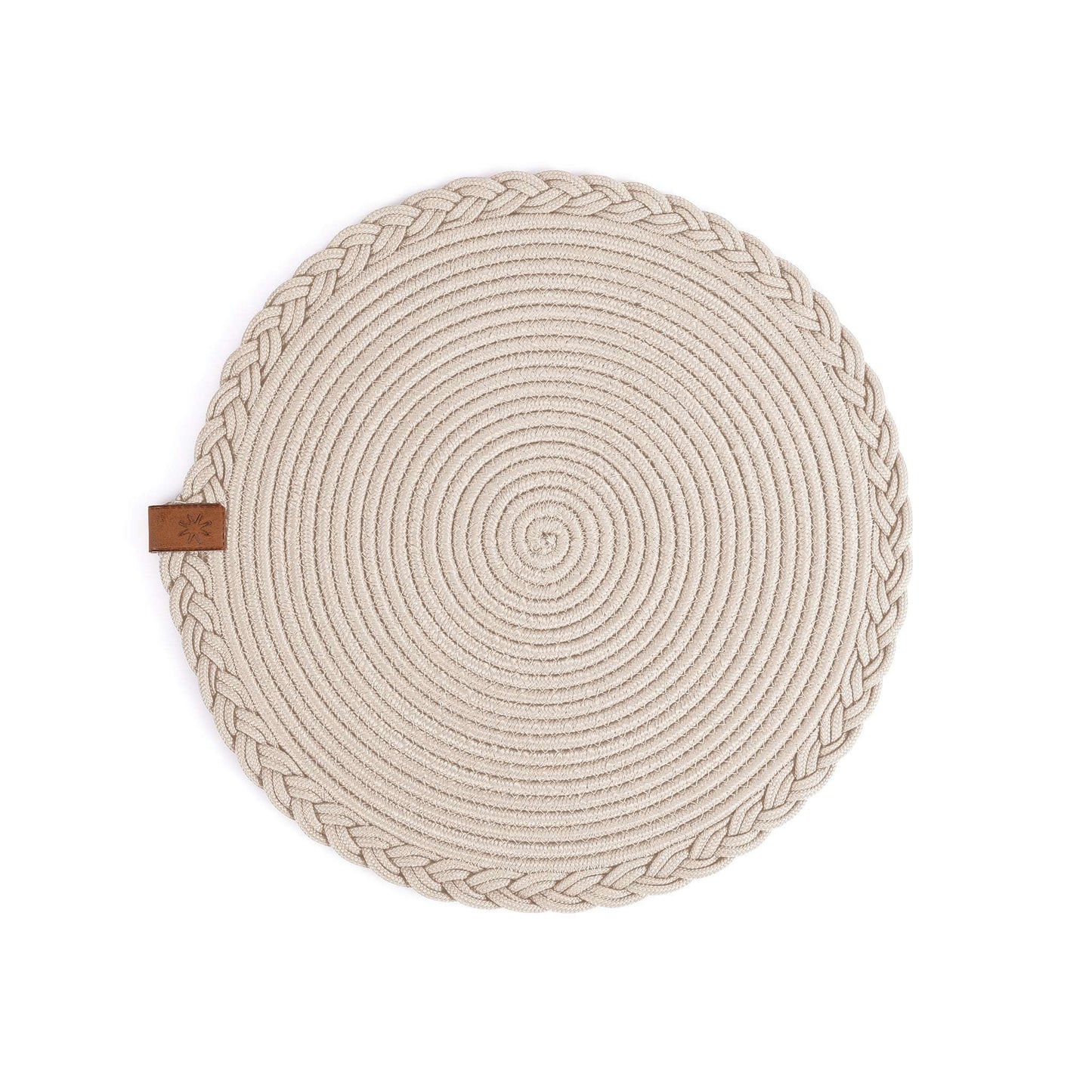 DARIDO Beige Placemats- 32cm- Round, Durable & Elegant Table Decor