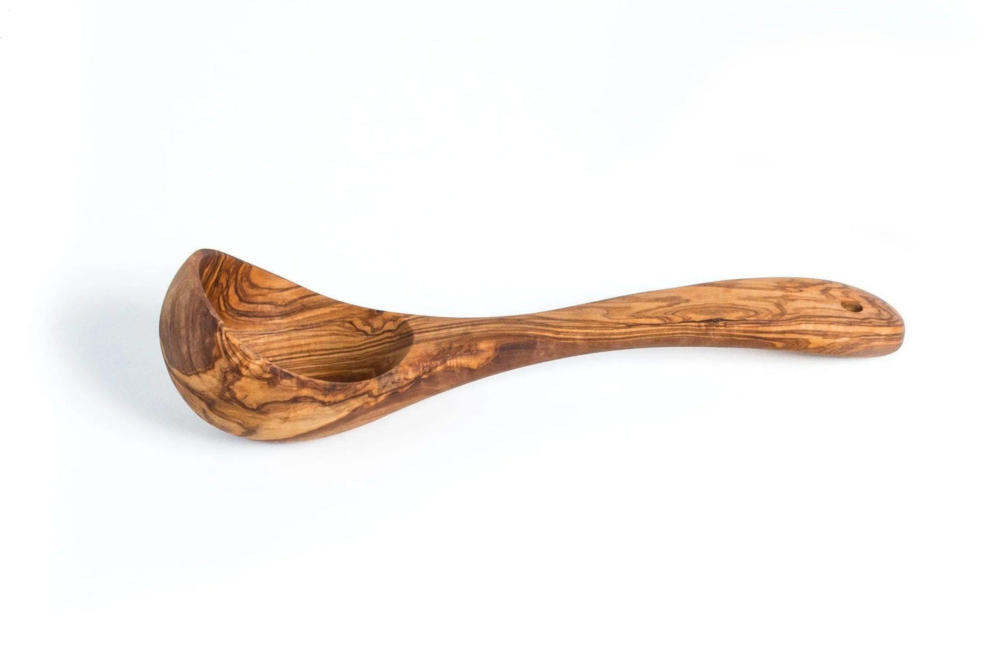 Handgefertigte Schöpfkelle aus Olivenholz – 25 cm – Detailansicht 4