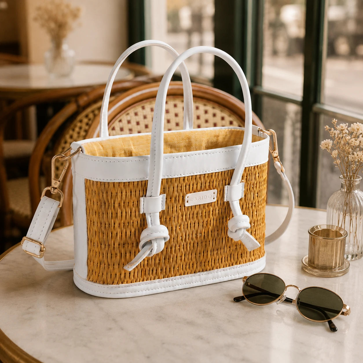 Mirella – Handgefertigte Tasche in Weiß