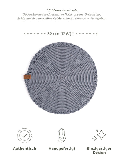Round Grey Placemat- 32cm