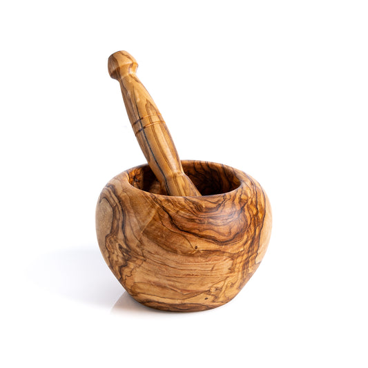 Olive Wood- Classic Round Mortar & Pestle