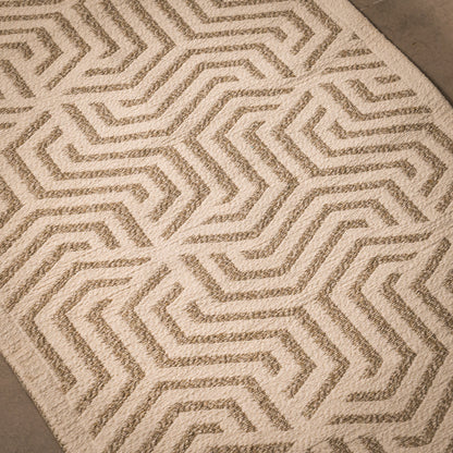 Handgefertigter Küchenteppich mit geometrischem Muster