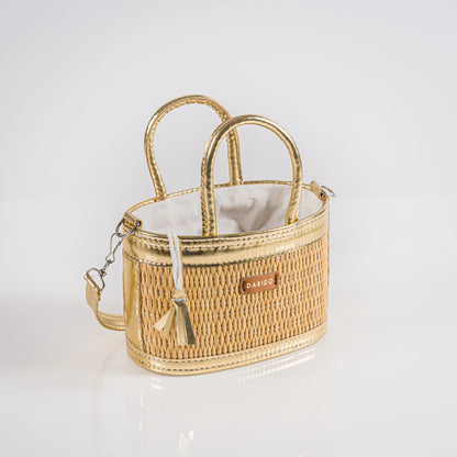 Coquette – Handgefertigte Tasche aus Naturfaser und Kunstleder