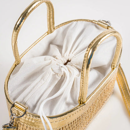 Coquette – Handgefertigte Tasche aus Naturfaser und Kunstleder