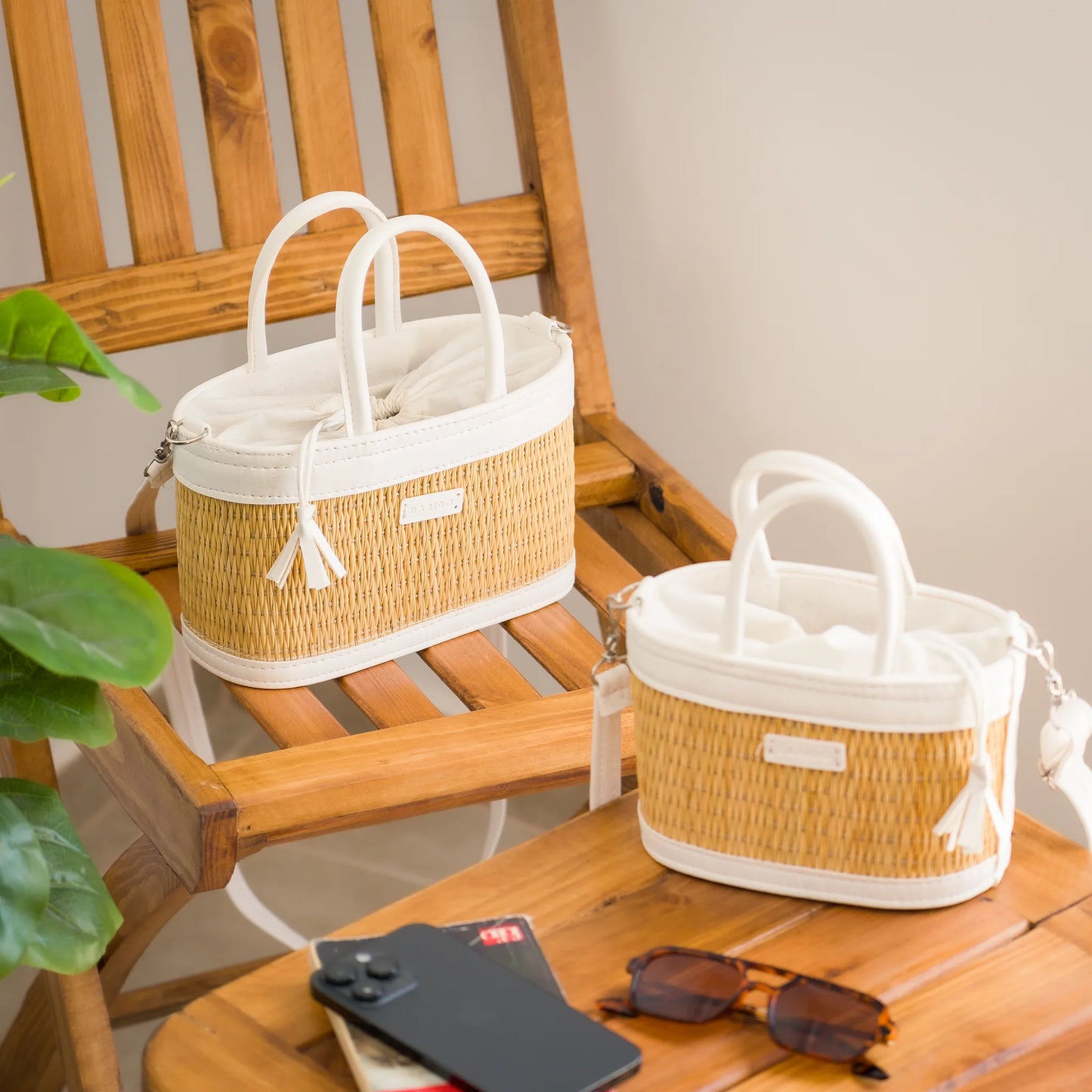 Coquette – Handgefertigte Tasche aus Naturfaser und Kunstleder
