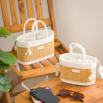 Coquette – Handgefertigte Tasche aus Naturfaser und Kunstleder