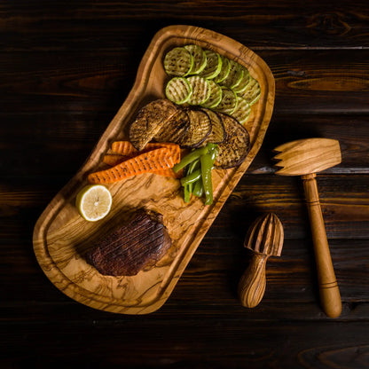 3-teiliges Grillset aus Olivenholz – Produktansicht