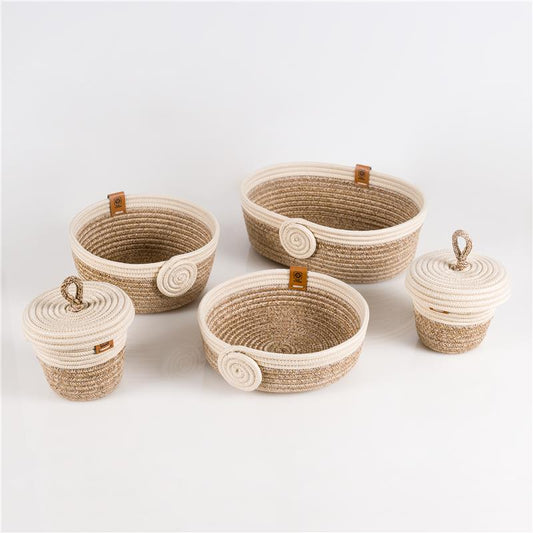 Organa 5-teiliges Aufbewahrungskorb-Set in Sandbeige