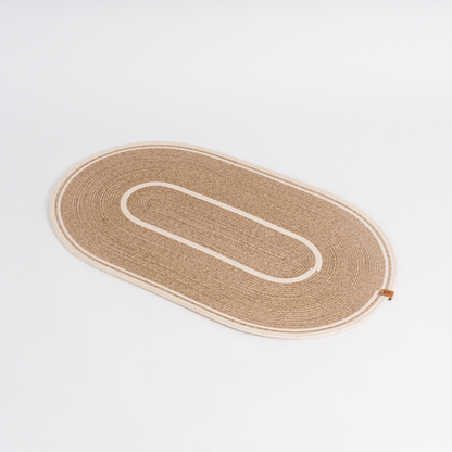 Ovaler handgefertigter Baumwoll-Flechtteppich 100 × 60 cm – Produktansicht 9