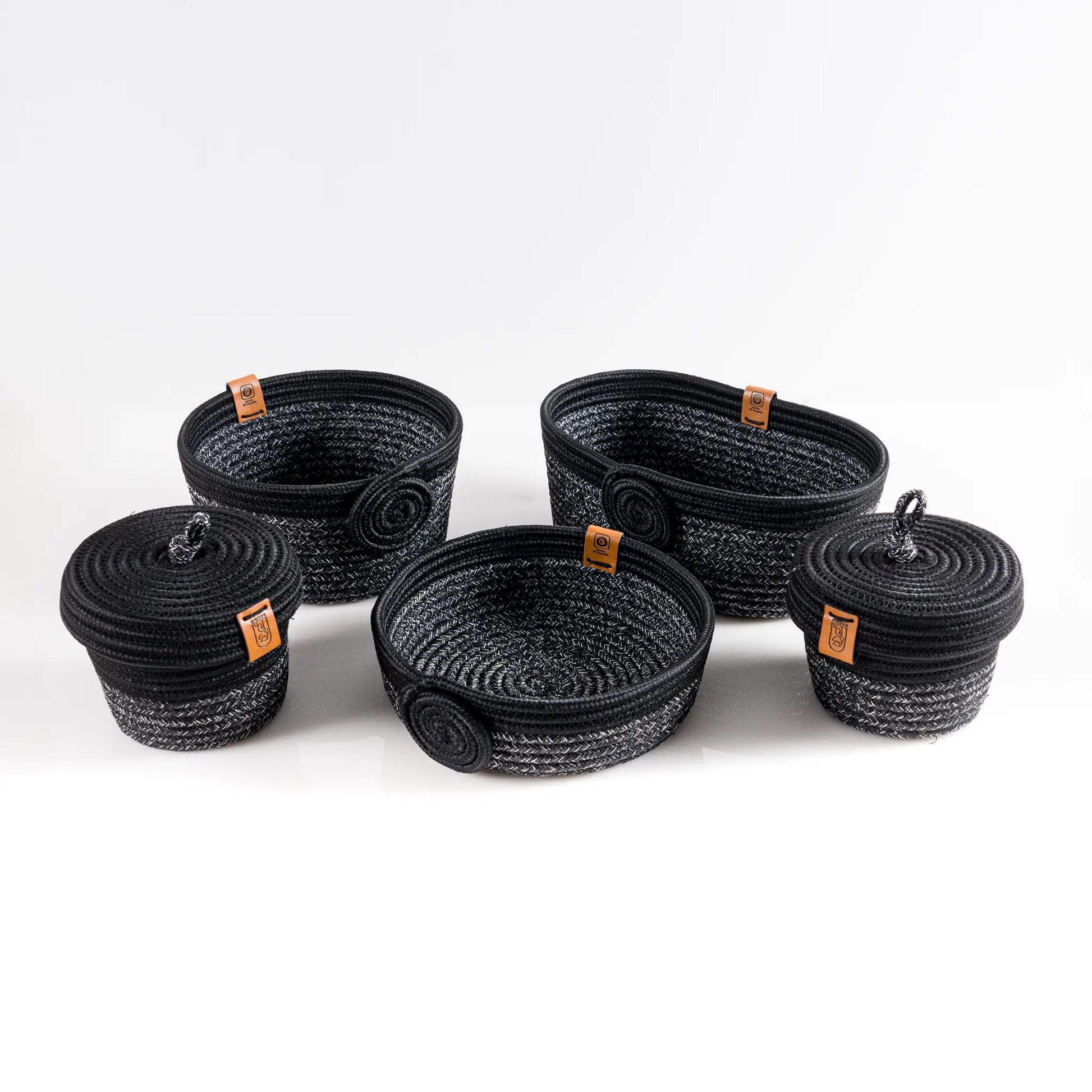 Organa 5-teiliges Aufbewahrungskorb-Set in Schwarz meliert