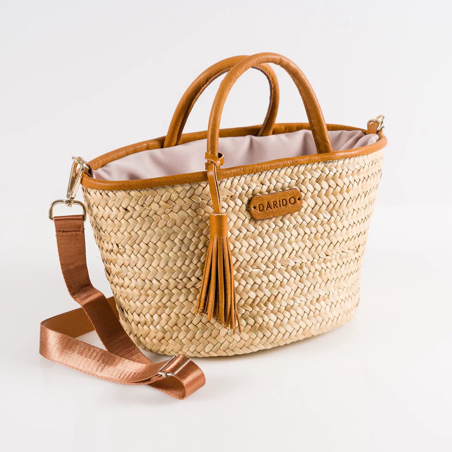 Oasis – Handgefertigte Tasche aus Pflanzenfaser und Leder