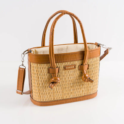 Mirella – Handgefertigte Tasche aus Naturfaser und Kunstleder