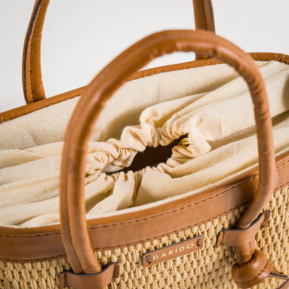 Mirella – Handgefertigte Tasche aus Naturfaser und Kunstleder