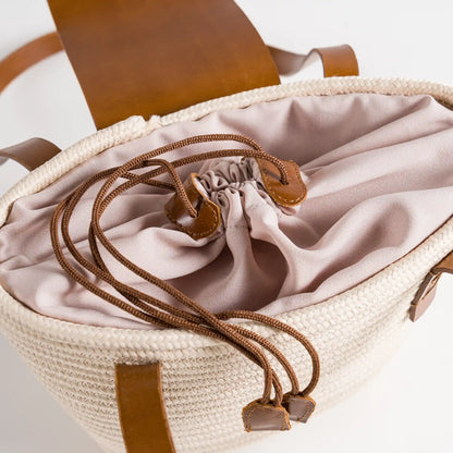 Solfil – Handgefertigte Flechttasche mit Lederdetails