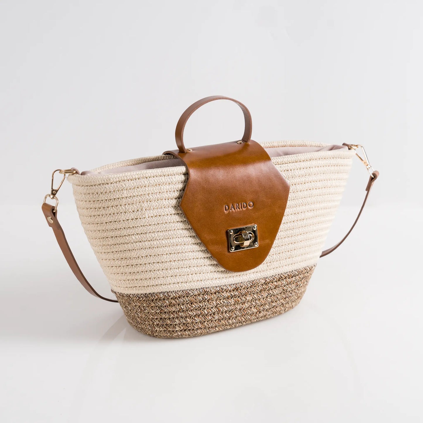 Solfil – Handgefertigte Flechttasche mit Lederdetails
