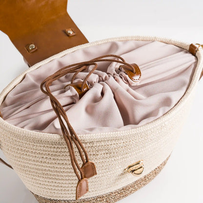 Solfil – Handgefertigte Flechttasche mit Lederdetails