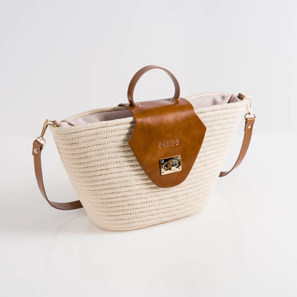 Solfil – Handgefertigte Flechttasche mit Lederdetails