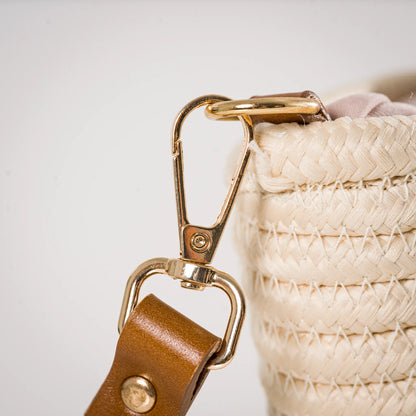 Solfil – Handgefertigte Flechttasche mit Lederdetails