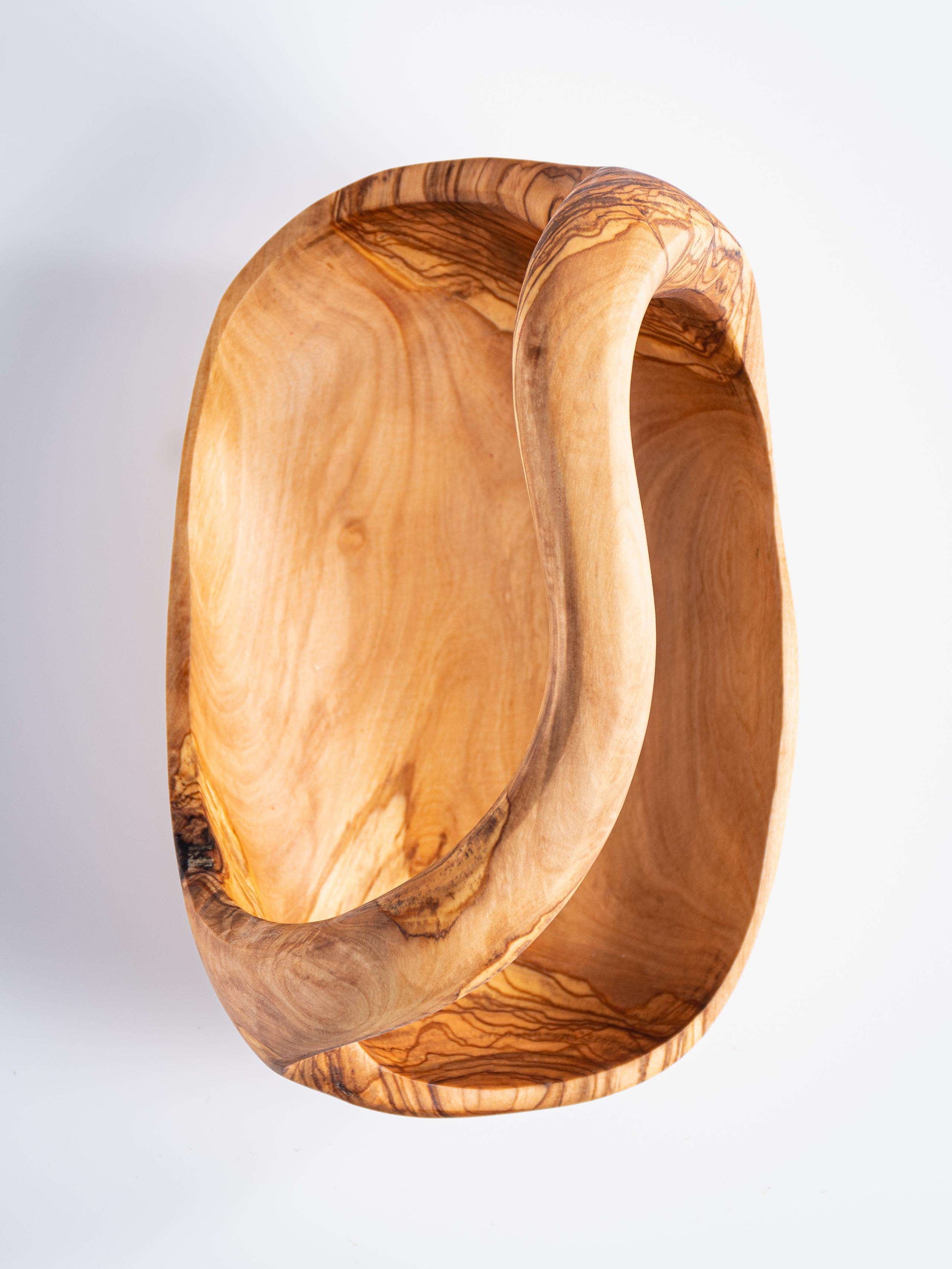 Darido Rustic Olive Wood Decoration Basket With 1 Handle | 20*13cm | Multi-functional, Eco-friendly, and Authentic
