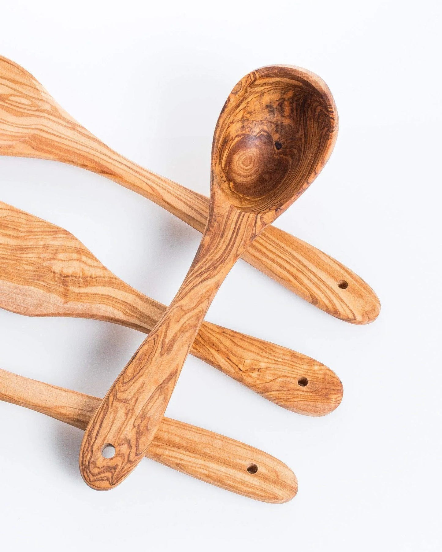 Handgefertigte Schöpfkelle aus Olivenholz – 25 cm – Detailansicht 3