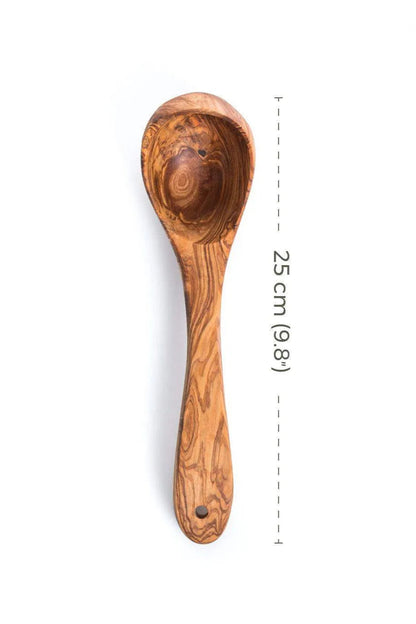 Handgefertigte Schöpfkelle aus Olivenholz – 25 cm – Detailansicht 2